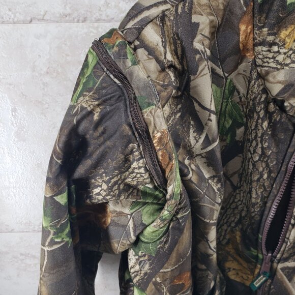 2 in 1 Camo Full Zip RealTree Remington Reversible Jacket Size L Zip Off Sleeves - Picture 9 of 11
